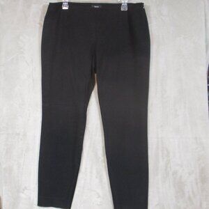 Theory Pants Womens Size 12 Black  Stretch Side Zip Hem Straight  Leg Ankle